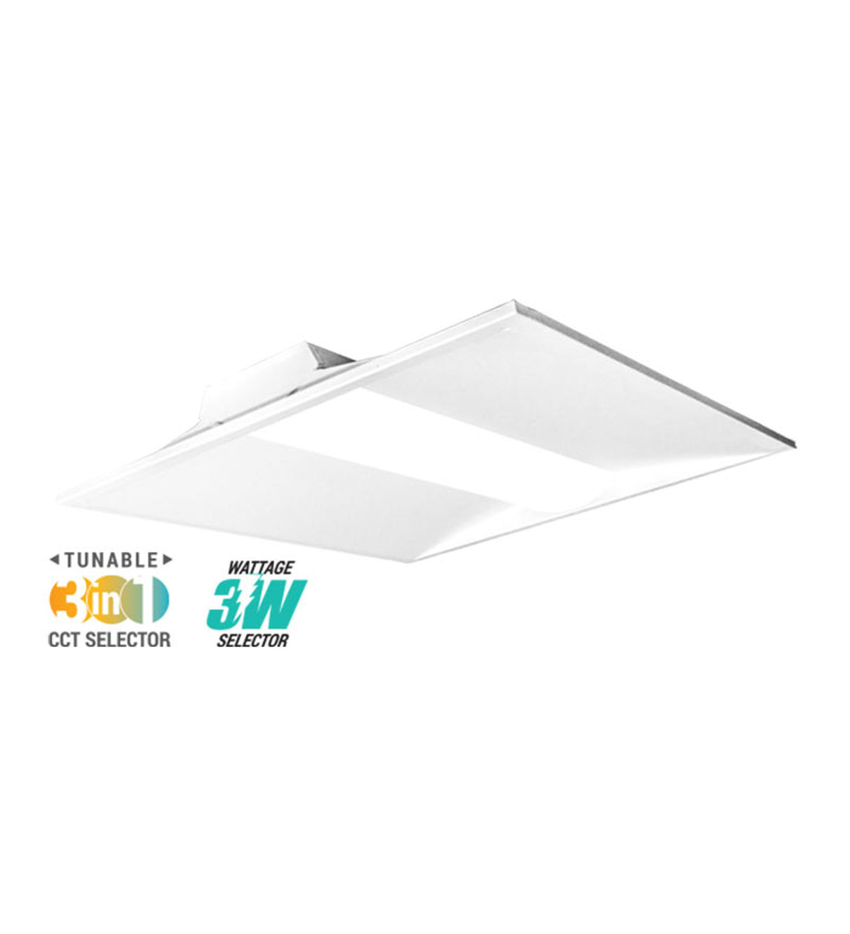 Viribright® 2X2 Troffer with CCT Tunable and Wattage Selector (2 Pack)