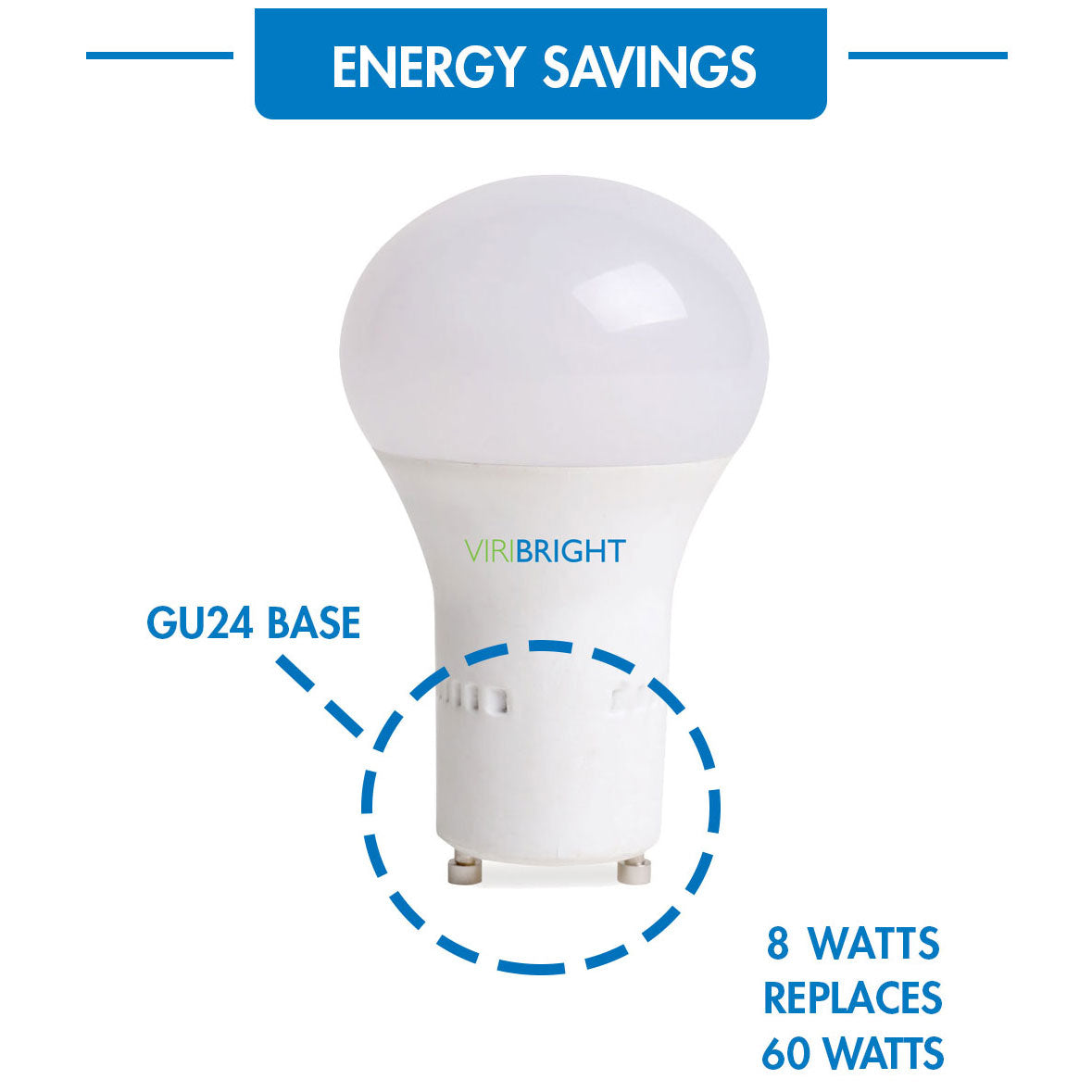 Viribright 60-Watt Equivalent A19 GU24 General Purpose LED Light Bulb