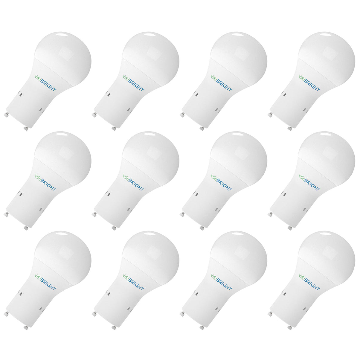 Viribright® A19 LED Bulb, GU24, 12W, 1100 Lumens, Dimmable, CEC, 90+ CRI (2 Pack)
