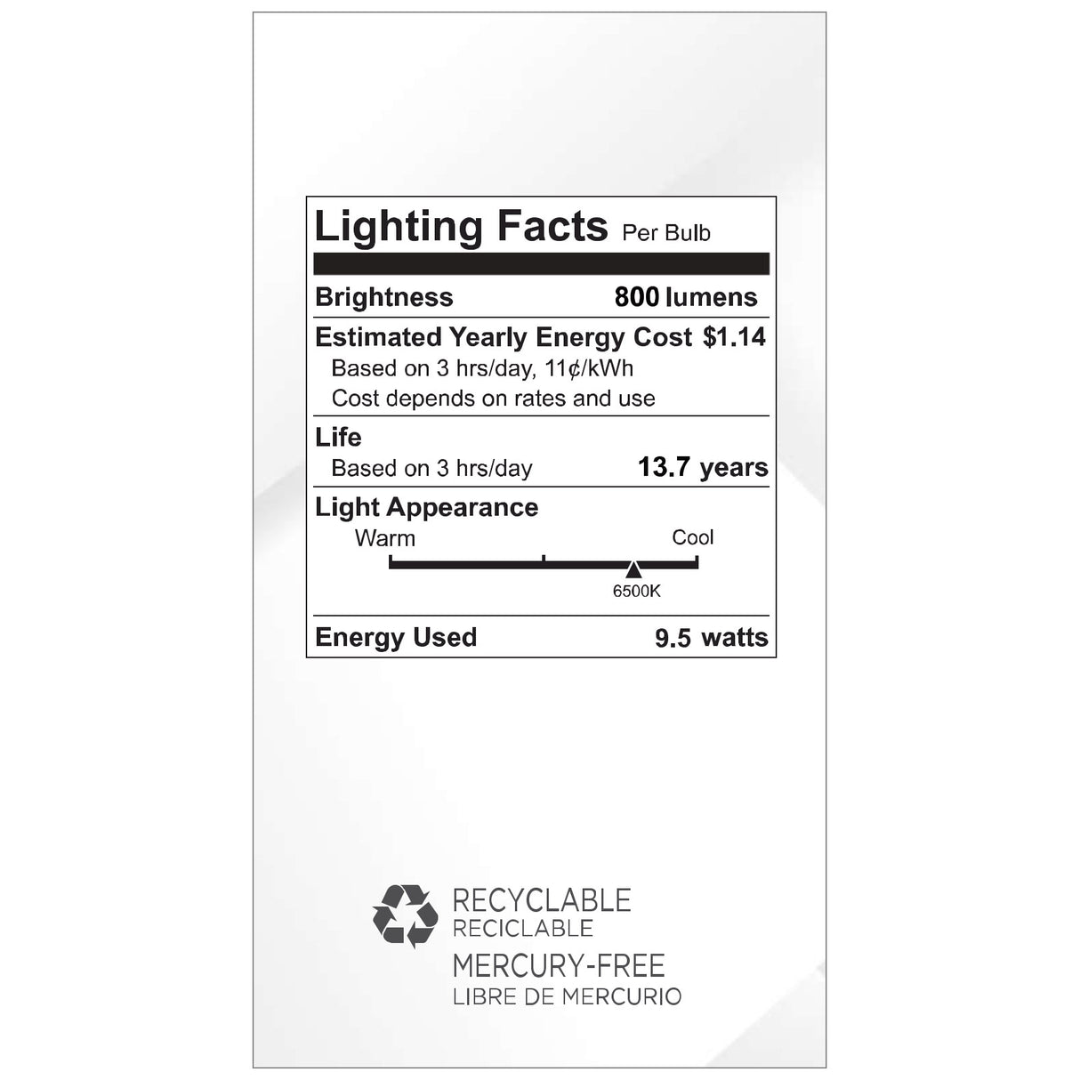 Viribright® A19 LED Bulb, GU24, 9.5W, 800 Lumens, CEC, Energy Star, Dimmable
