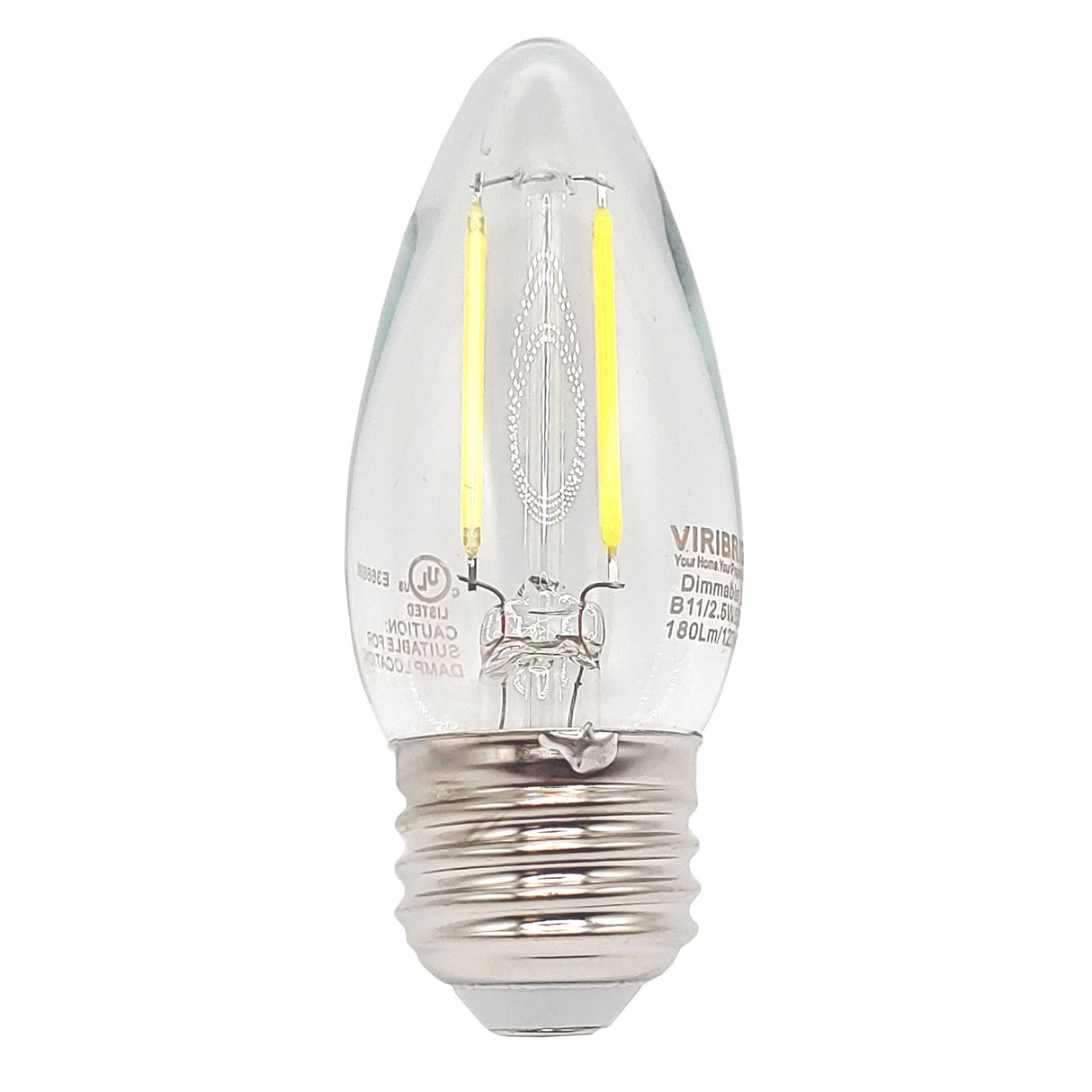 35-Watt EQ B11 E26 180lm Dimmable LED Filament Bulb, 5000K Daylight