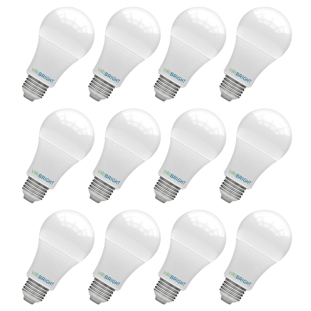 Viribright® A19 LED Light Bulbs, E26, CEC, Screw Base, 100W, 1600 Lumens, Dimmable, 6500K