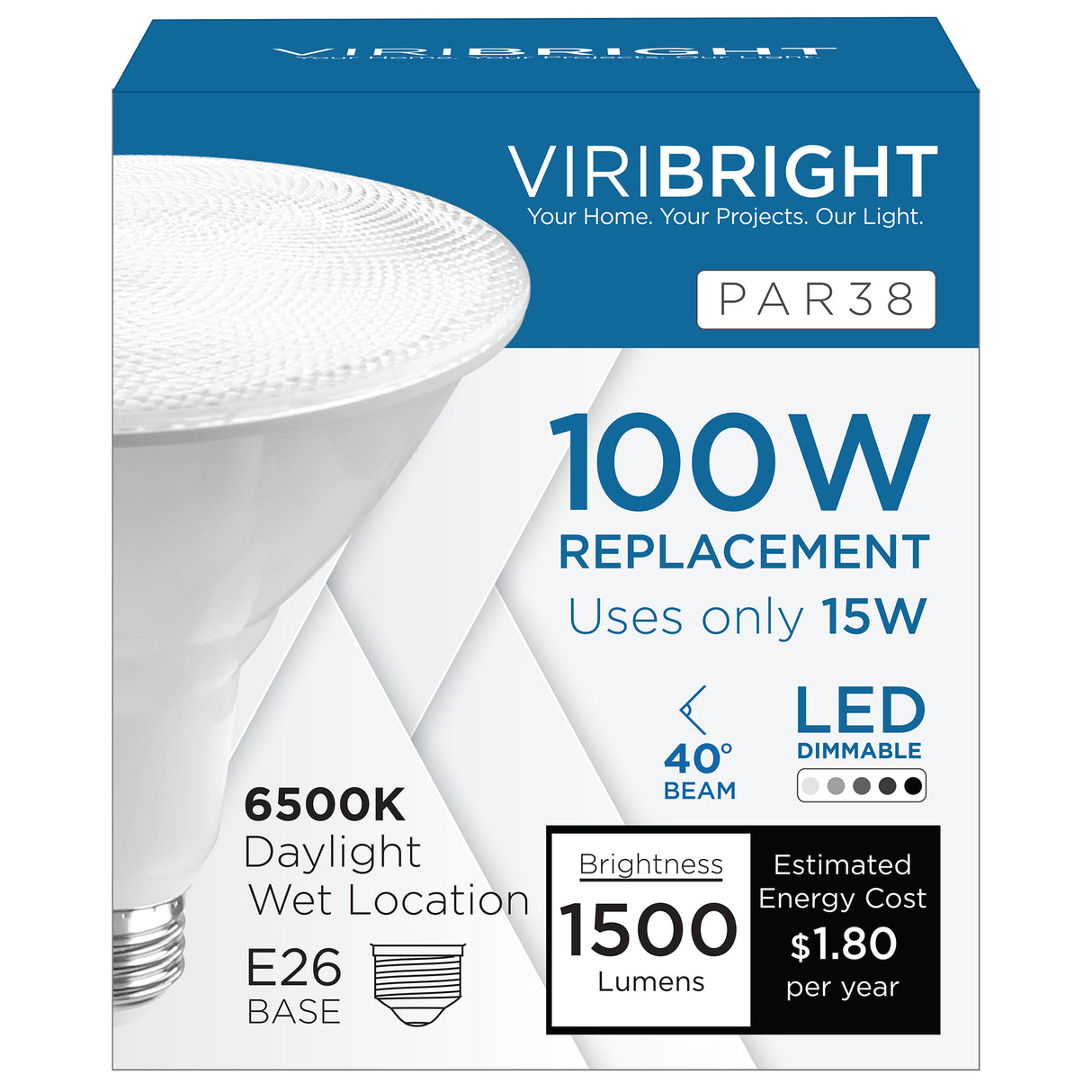 PAR38 LED Bulb, 1500 Lumens T20, Dimmable, cETLUS, IP20