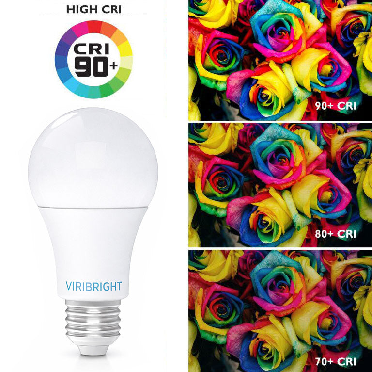 Viribright® A19 LED Bulb 60W Equivalent, 800 Lumens, Dimmable, CEC, Title 20, E26 Daylight 6500K (4 Pack)