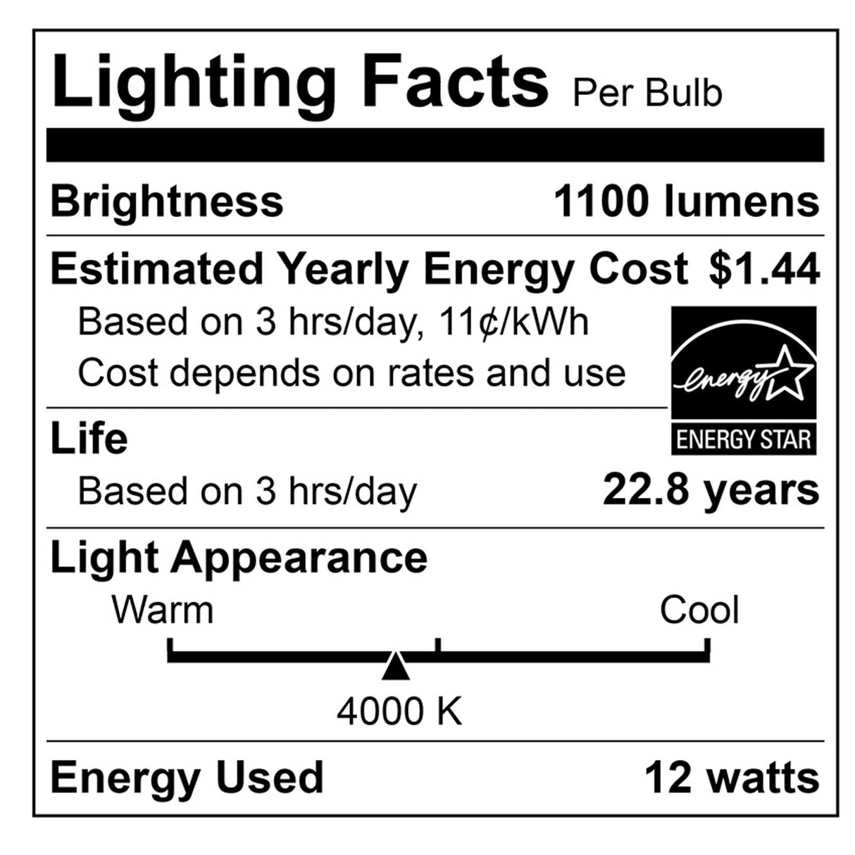 View details for 75-Watt Equivalent A19 E26 General Purpose LED Light Bulb, Energy Star / JA8 75-Watt Equivalent A19 E26 General Purpose LED Light Bulb, Energy Star / JA8