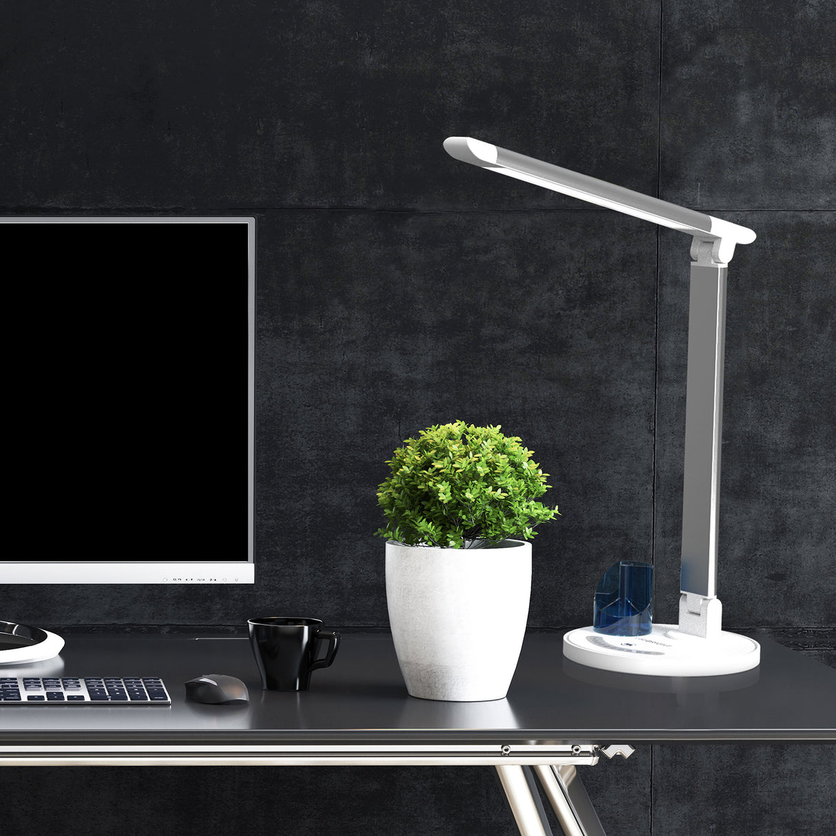 Modern LED Desk Lamp with Touch Controls & USB Charge Port by Viribright