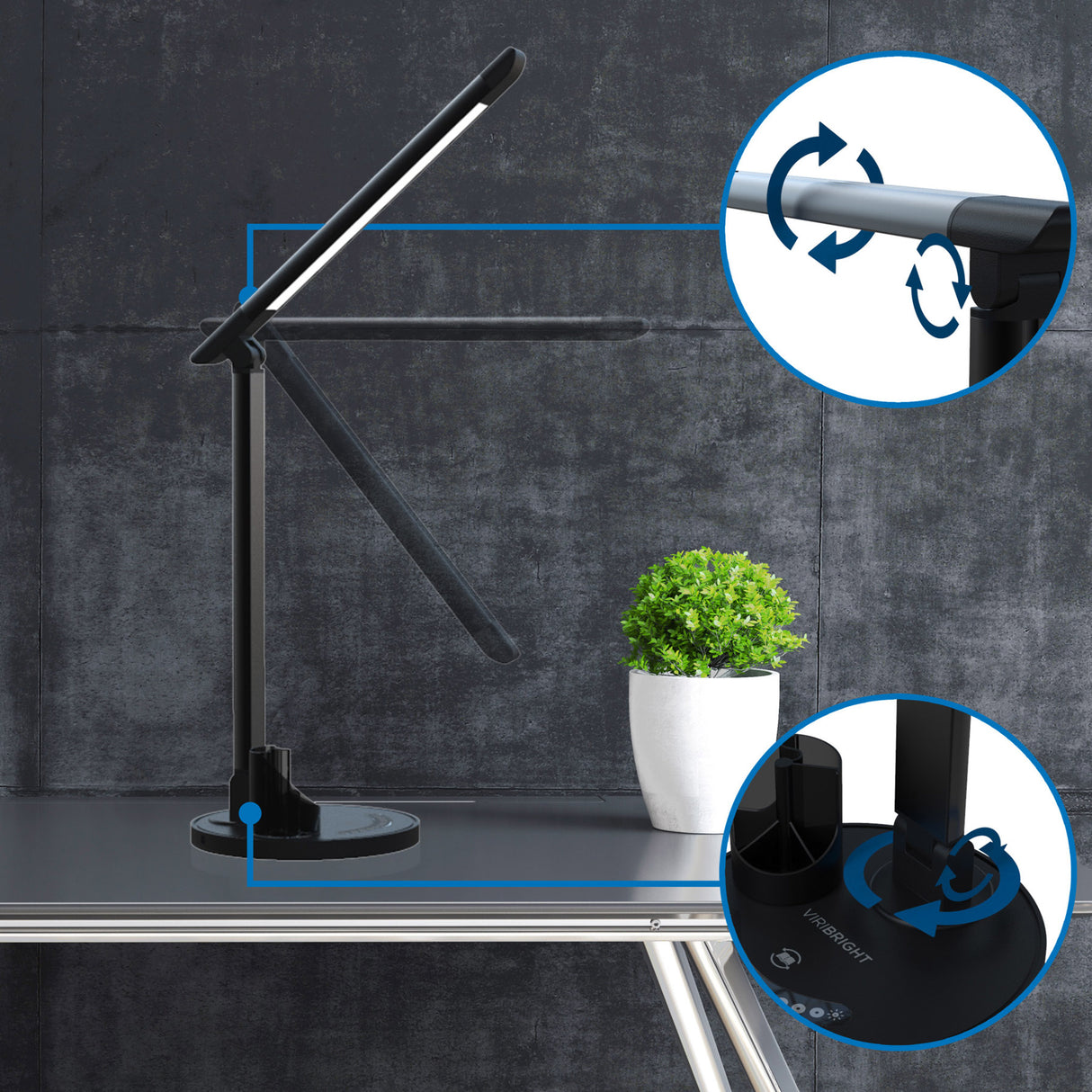 Viribright LED Desk Lamp Floor & Desk Bundle
