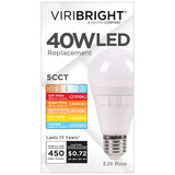 Viribright® A19 LED Light Bulb, E26 Screw base, Selectable, 40W Equivalent, Dimmable, Cec, 5CCT