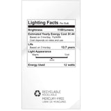 Viribright® A19 LED Bulb, 12W, 1100 Lumens, Dimmable, CEC