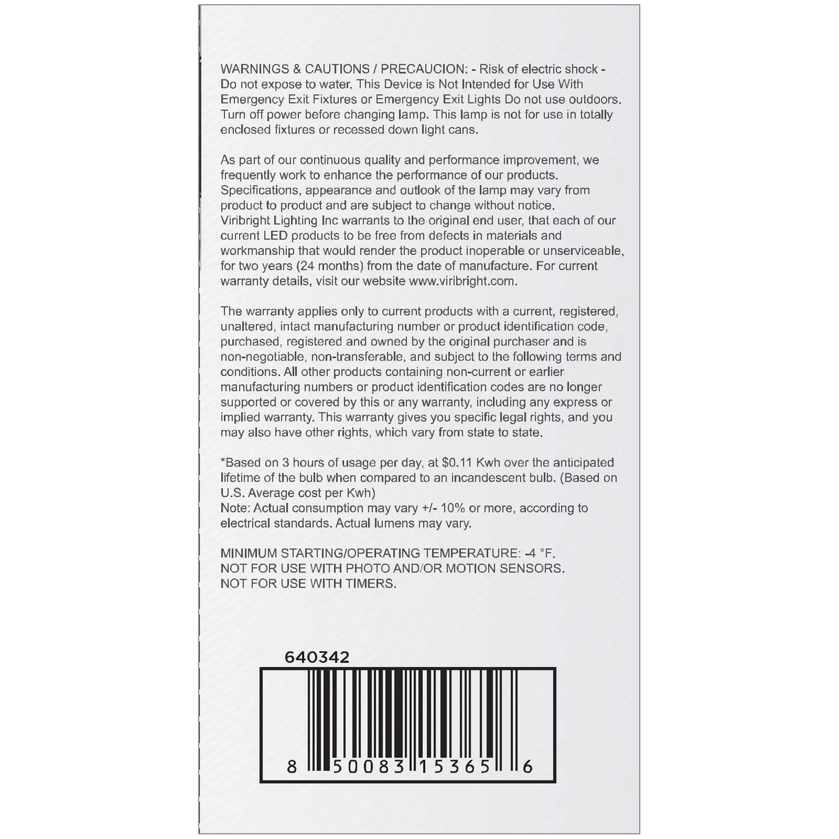 Viribright® A19 LED Light Bulb, 60W Equivalent, Non-Dimmable, CEC, 5CCT