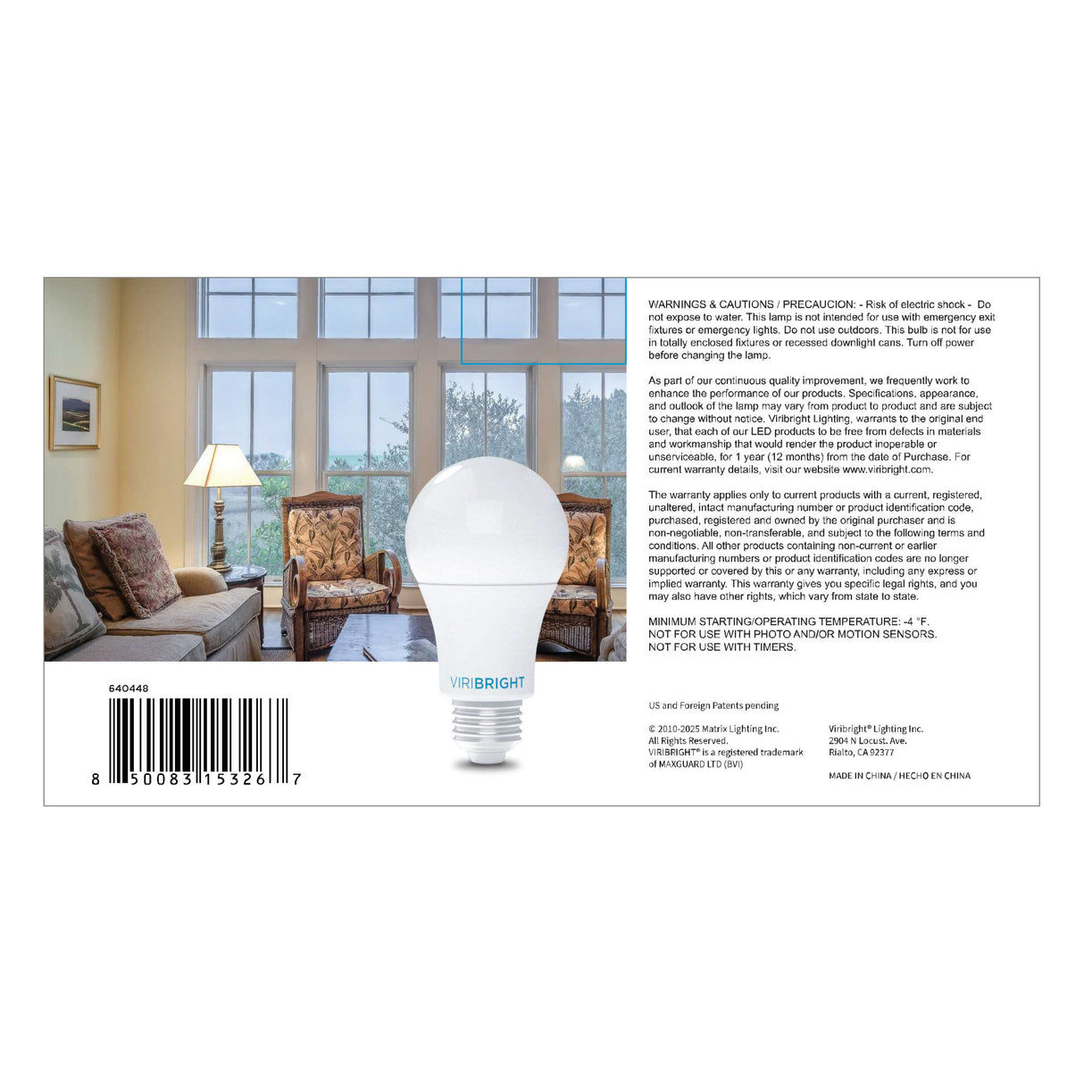 Viribright® A19 LED Bulb, ECO, 8.5W, Non-Dimmable, Cool White 4000K