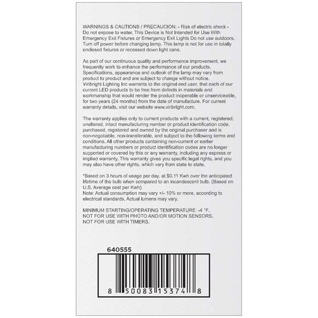 Viribright® A19 LED Bulb, Twist & Lock, GU24, 9.5W, 800 Lumens, CEC, Dimmable