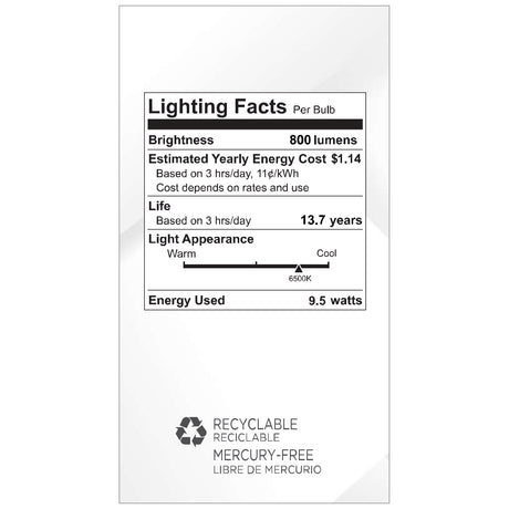 Viribright® A19 LED Bulb, Twist & Lock, GU24, 9.5W, 800 Lumens, CEC, Dimmable