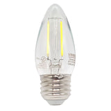 B11 LED Filament Candle Bulb – 2.5W, E26, 2700K, 180lm, 80 CRI, 15,000h, Dimmable