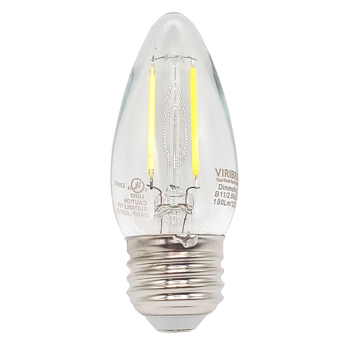 Viribright® 35-Watt EQ B11 E26 180lm Dimmable LED Filament Bulb ...