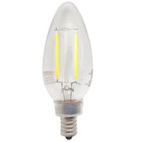Viribright® B11 LED Candelabra Bulb, E12, Filament, Dimmable, CEC, 90+ CRI, Warm White 2700K