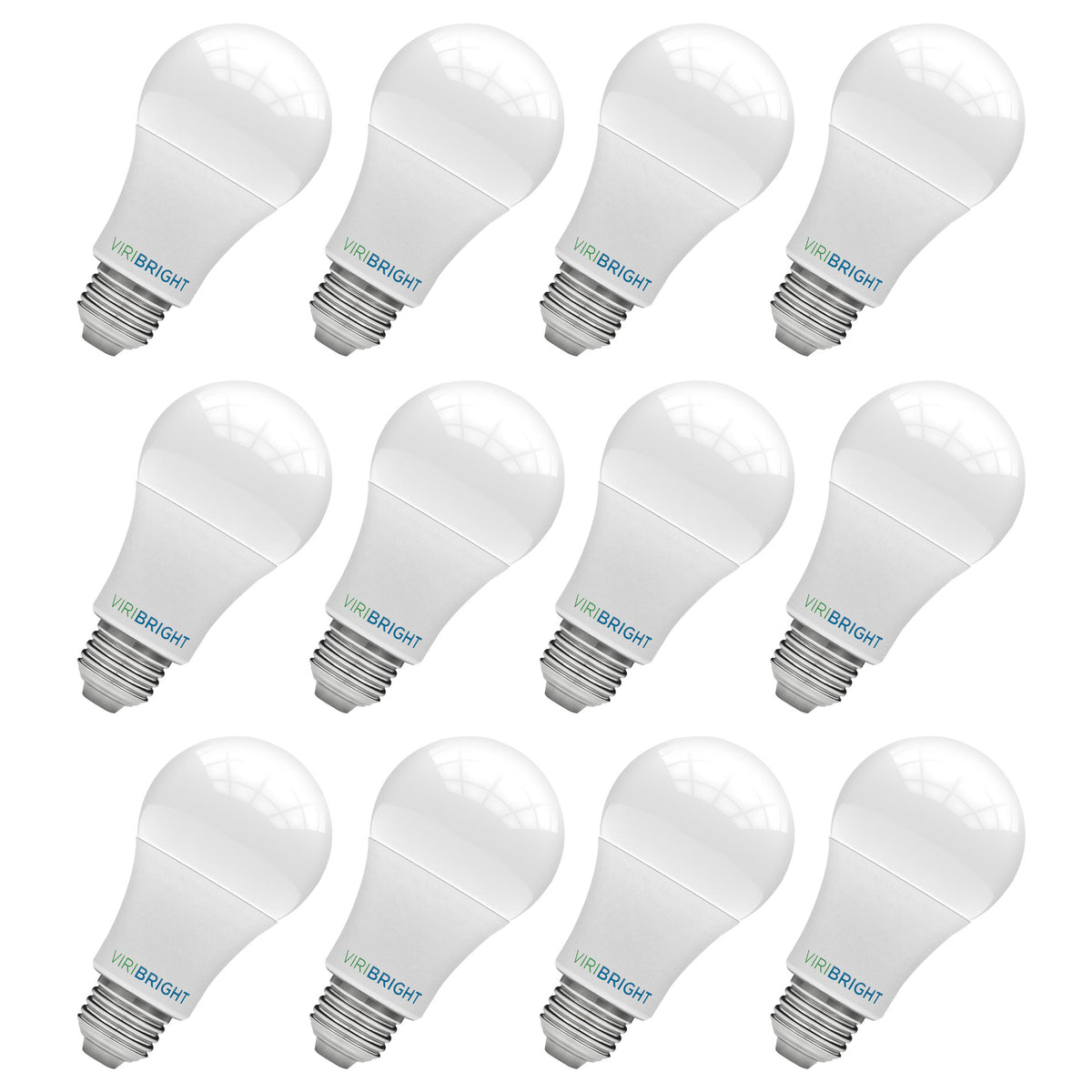 Viribright® A19 LED Bulb, 6W, Dimmable, CEC, T20, T24, 90+ CRI, Cool White 4000K (4 Pack)