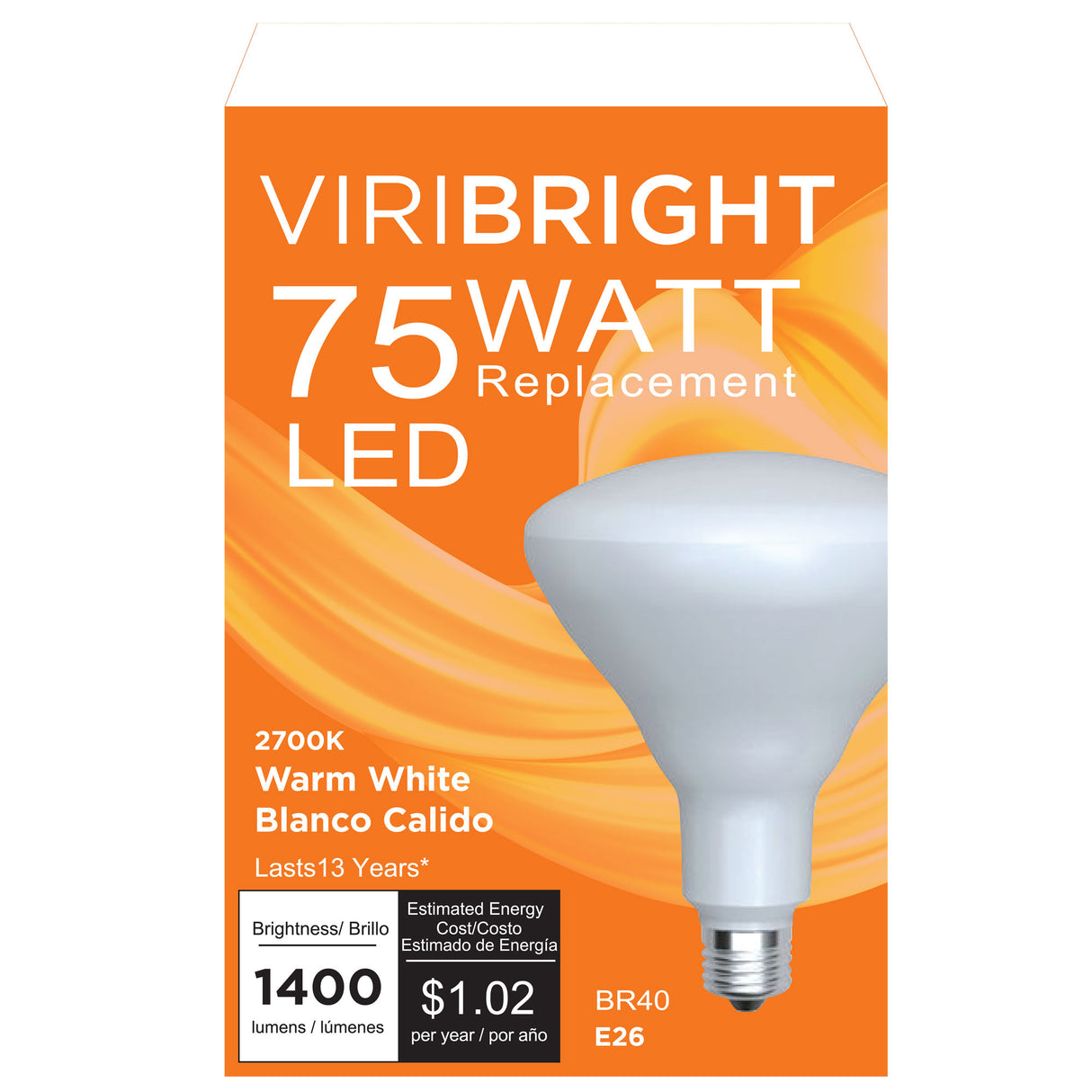 75-Watt EQ BR40 Dimmable 1400lm LED Light Bulb (1 Pack)