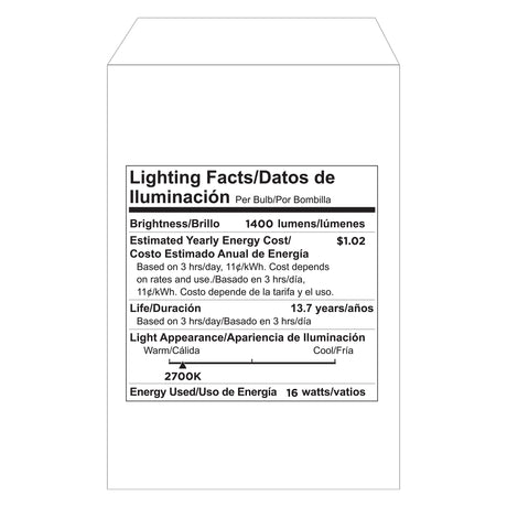 Viribright® BR40 LED Bulb, E26, Screw Base, 75W Equivalent, 1400 Lumens, Dimmable