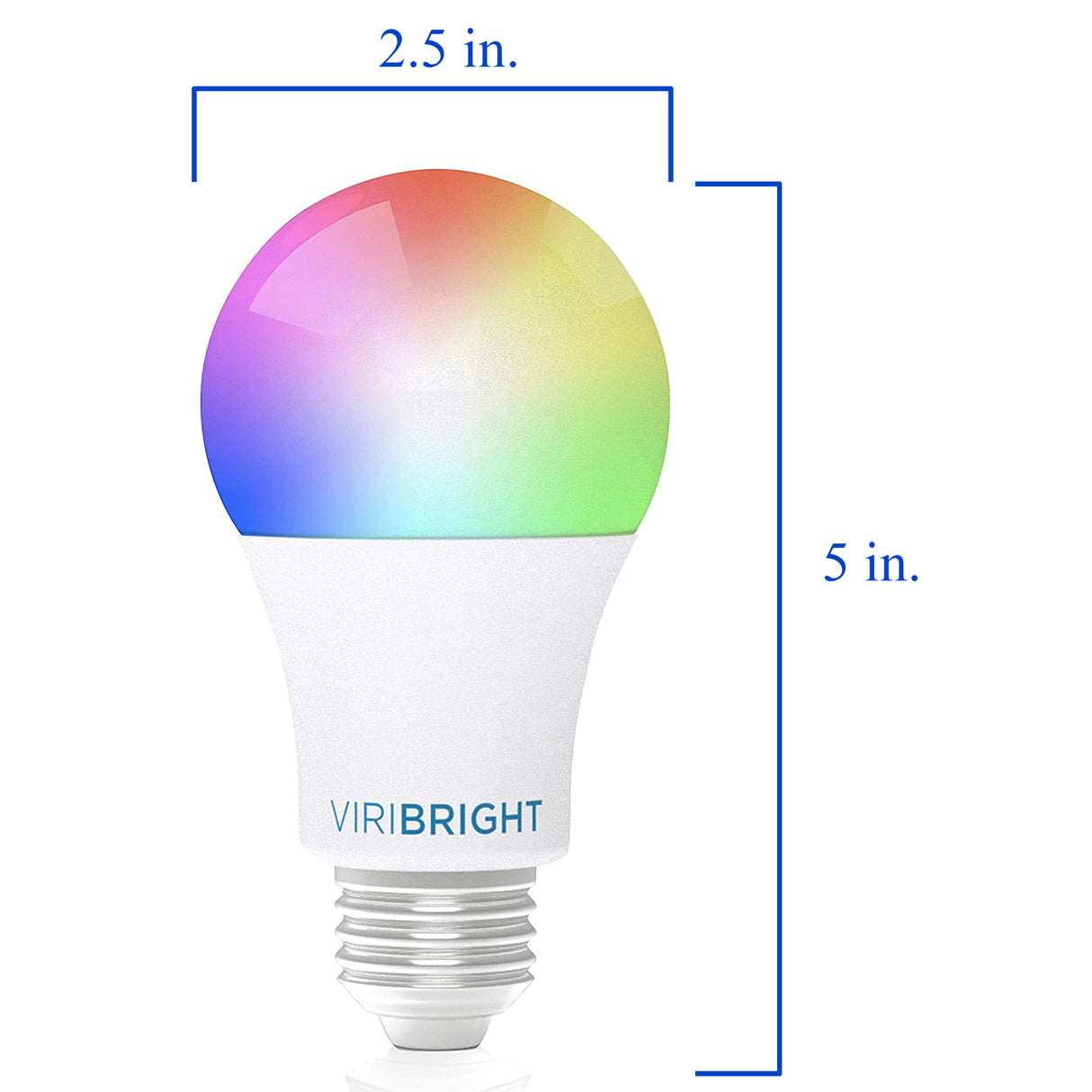 Viribright 60-Watt Equivalent A19 E26 Smart Wifi RGBW LED Light Bulb