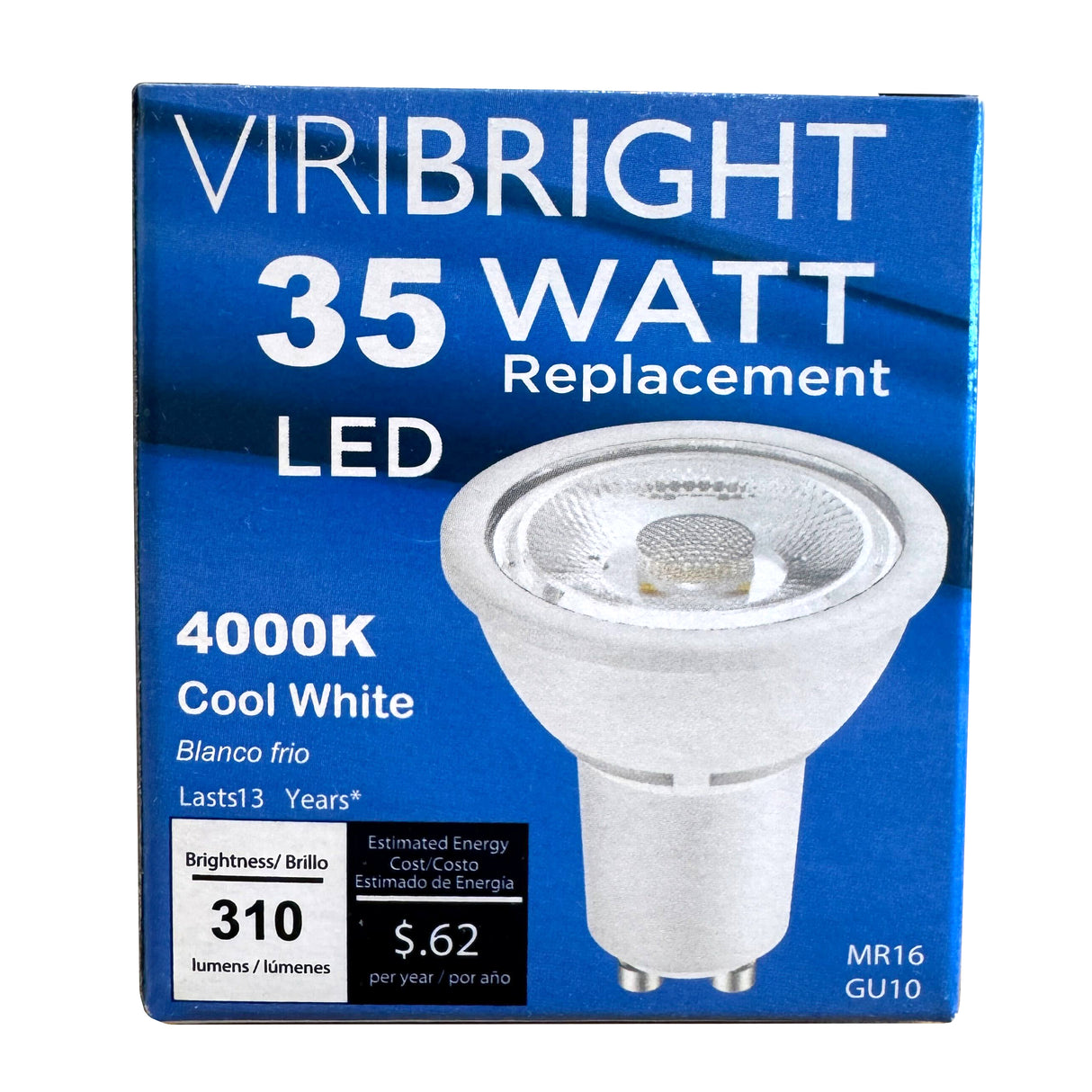Viribright® 35-Watt EQ MR16 GU10 310lm LED Medium Reflector Flood Light Bulb