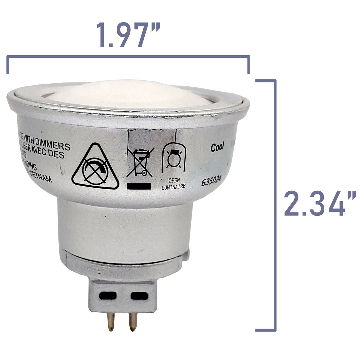 Viribright® 25-Watt Equivalent MR16 GU5.3 LED Bulb, 310 Lumens, 90+ CRI, Medium Flood, Non-Dimmable