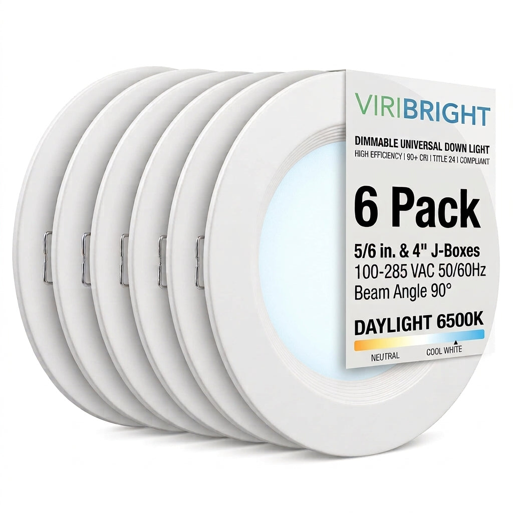 Viribright® 75W Equivalent 5/6 in. DImmable, High Efficiency, T24, 90+CRI, No Adapter (6 Pack)