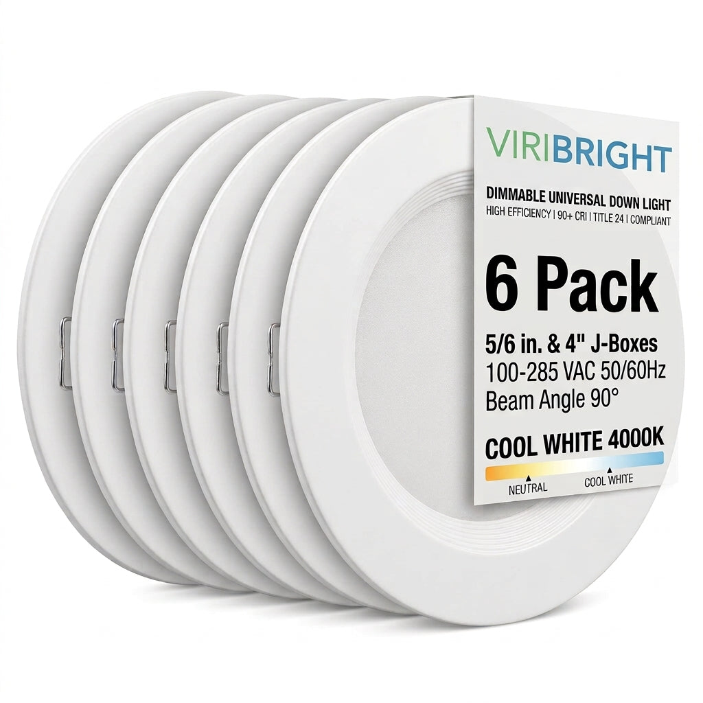 Viribright® 75W Equivalent 5/6 in. DImmable, High Efficiency, T24, 90+CRI, No Adapter (6 Pack)