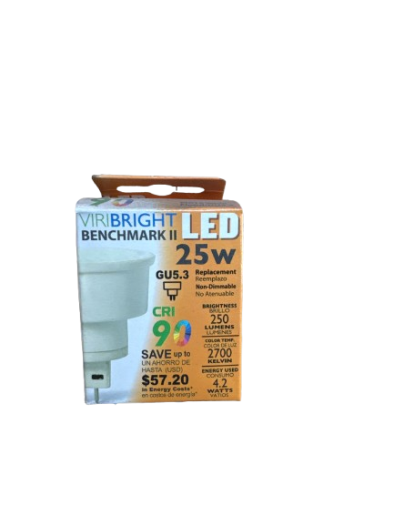 Viribright® MR16 LED Bulb, GU5.3, 25W EQ, Non-Dimmable, 90+ CRI, Warm White 2700K