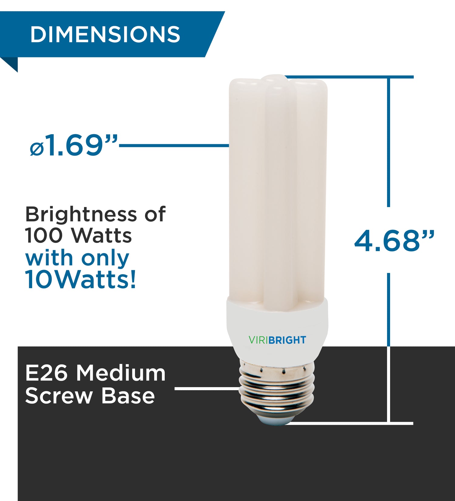 VIRISTICK LED Bulb, 100W Equivalent, E26, 1500 Lumens (8 Pack)