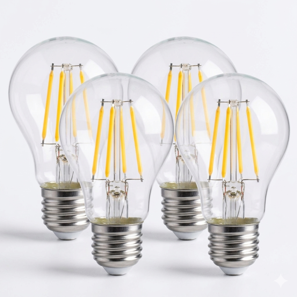 Viribright® A15 LED Filament Bulb, 40W EQ, Dimmable, CEC, Clear Glass, 90+ CRI, Soft White 2700K