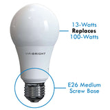 Viribright - 100-Watt Equivalent A19 E26 General Purpose Standard LED Light Bulb - 651640-4