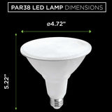 Viribright - 100-Watt Equivalent PAR38 Shape E26 Base LED Light Bulb 1500 Lumen - 654657-4