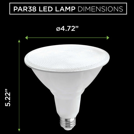 Viribright - 100-Watt Equivalent PAR38 Shape E26 Base LED Light Bulb 1500 Lumen - 654657-4
