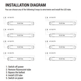 Viribright - 18-Watt Ballast Bypass T8 4-Foot 2350 Lumens Frosted Lens LED Light Bulb Tube - 518917-10