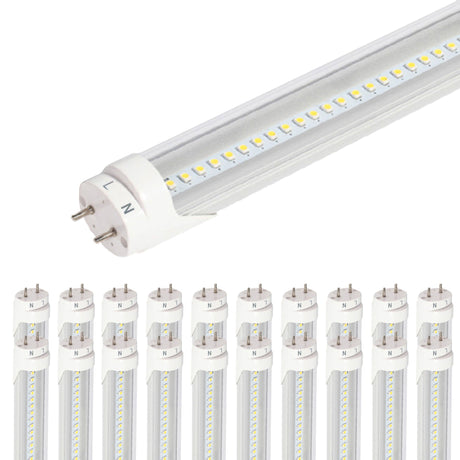 Viribright - 18-Watt T8 Ballast Bypass 4-Foot T8 2340 Lumens Clear LED Light Bulb Tube - 518896-25