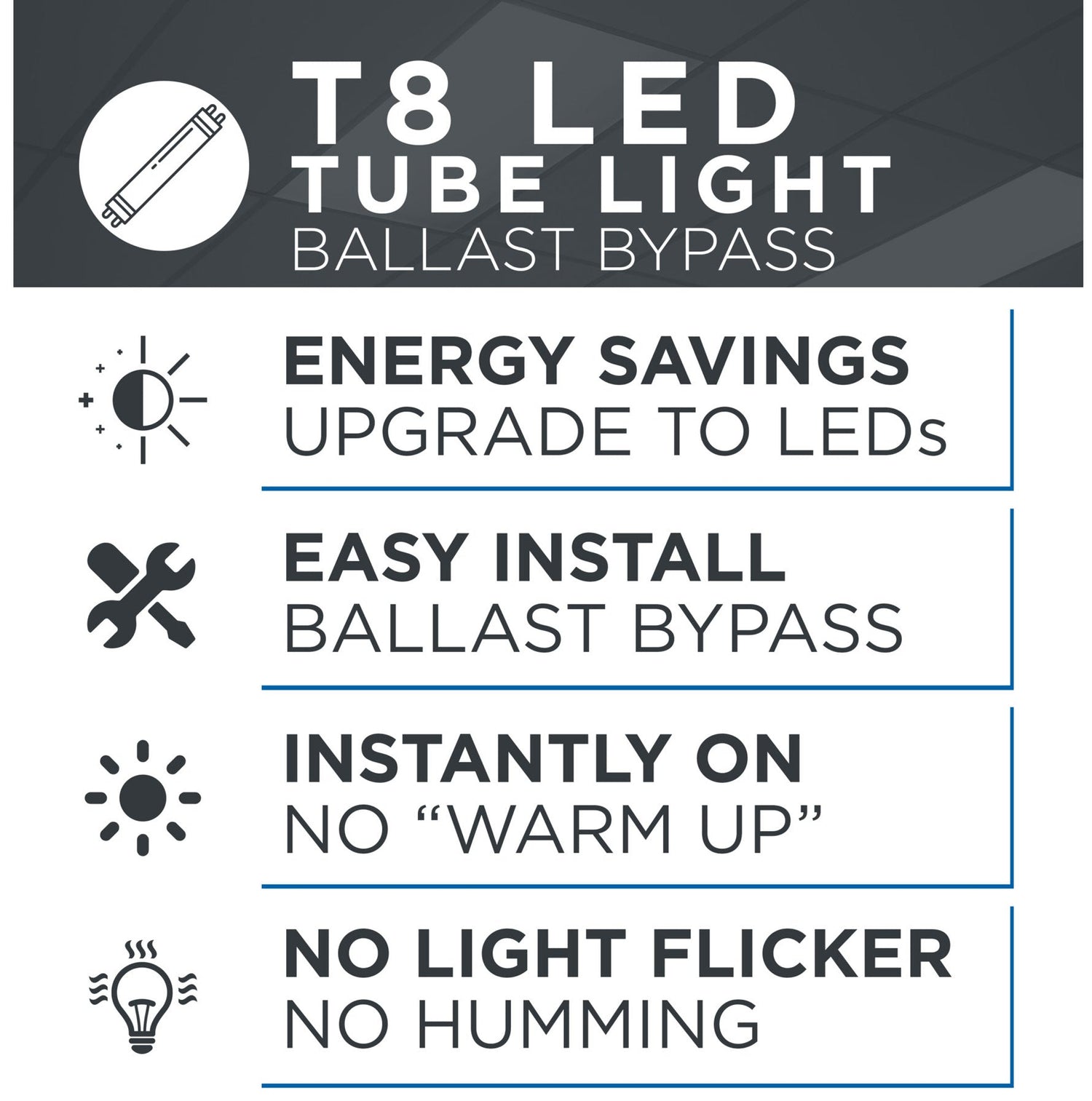 Viribright - 22-Watt T8 4-Foot Ballast Bypass 2970 Lumens LED Light Bulb Tube - 518921-10
