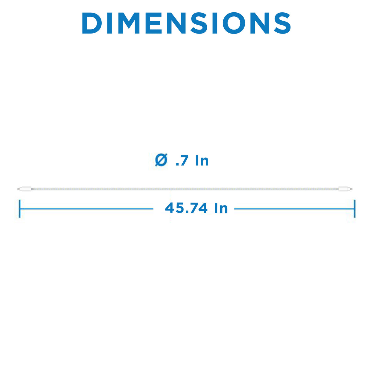 A side view of the Viribright Virigrow grow bulb tube, showing the double-ended design for easy installation.