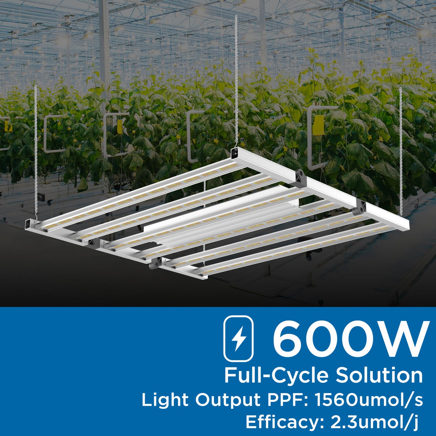 600-Watt LED Grow Light Full Cycle Fixture