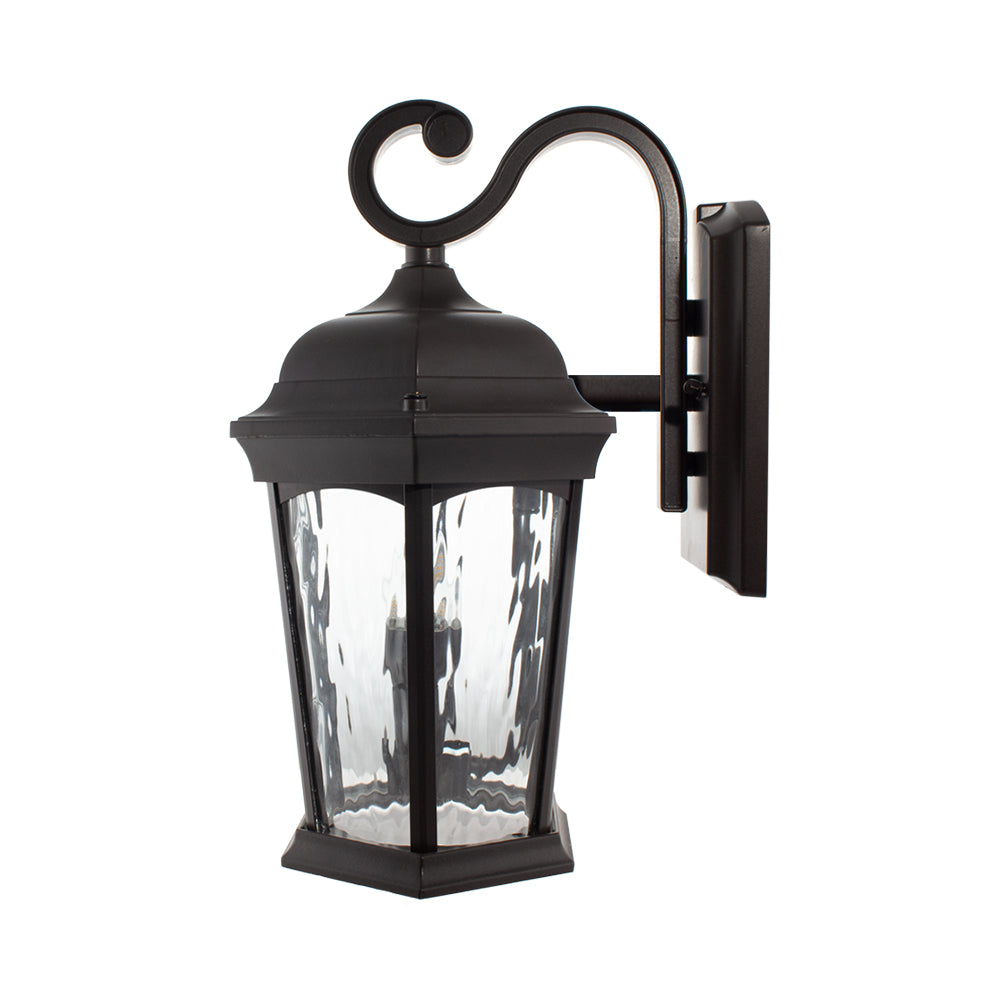 Flame Lantern Outdoor LED Wall Light with Sensor & Water Glass