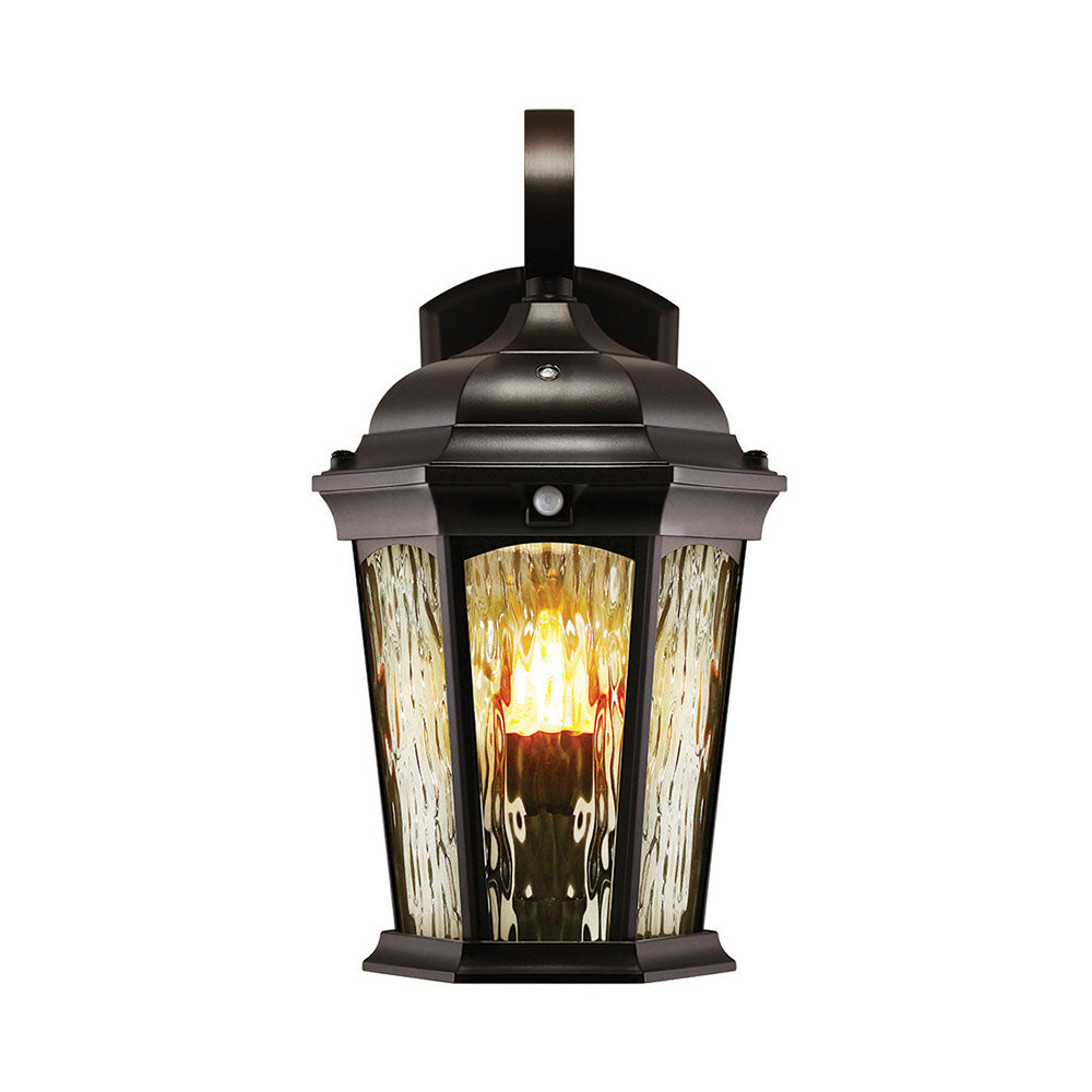 Flame Lantern Outdoor LED Wall Light with Sensor & Water Glass