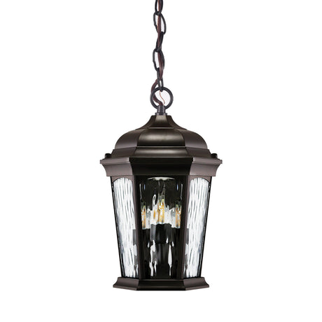 LED Outdoor Hanging Wall Lantern with Sensor & Water Glass (Bronze)