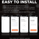 Viribright 60-Watt Equivalent A19 E26 Smart Wifi RGBW LED Light Bulb