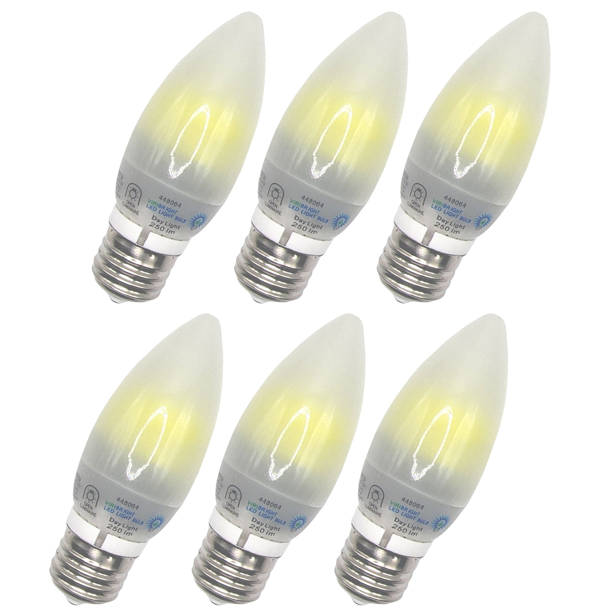 VIRIBRIGHT® B11 Candelabra LED Bulb, Frosted, 270 Lumens - 6000K