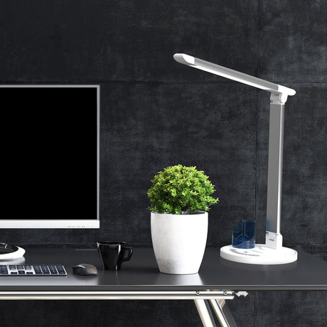 Modern LED Desk Lamp with Touch Controls & USB Charge Port by Viribright