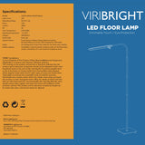  Modern LED Floor Lamp with USB Charger Socket & Wireless Remote